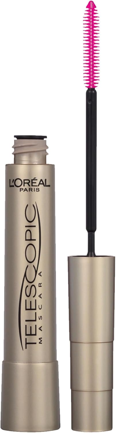 L’Oréal Paris Telescopic Mascara, Eyelash Lengthening Mascara, Unique Non-Clumping Formula Delivering Intense Length For Sensitive Eyes, Black, 8 ml