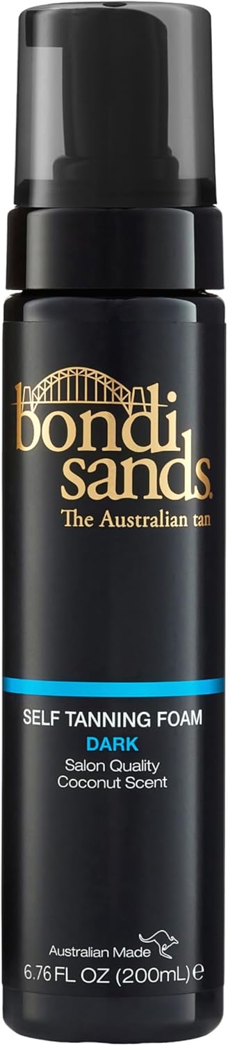 Bondi Sands Self Tanning Foam Dark| Lightweight Self-Tanner Foam Enriched with Aloe Vera | Coconut scent | Suitable for all skin tones |Streak-Free | Never Orange | Vegan & Cruelty Free (200 mL)