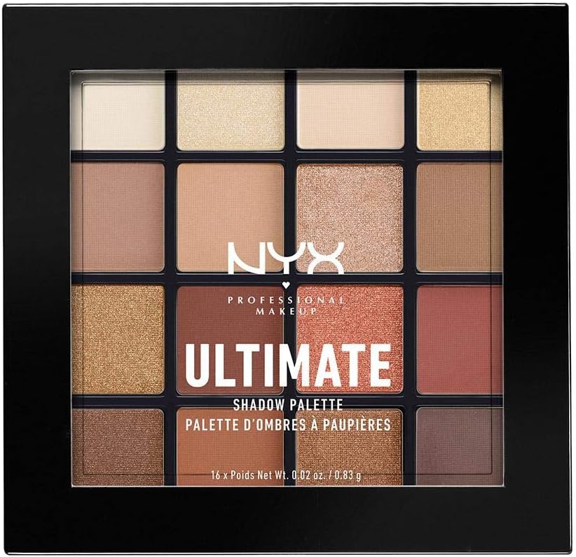 Eye Shadow Palette, Pressed Pigments, 16 Shades, Matte, Satin, Metallic, Ultimate Palette, Shade: Warm Neutrals