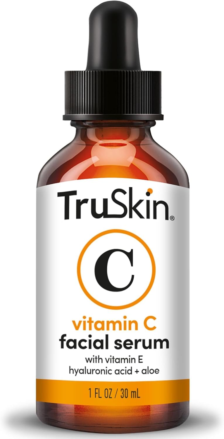 TruSkin Vitamin C Serum For Face – Anti Aging Formula with Vitamin C, Hyaluronic Acid, Vitamin E – Brightening Serum – Improve Appearance of Dark Spots, Tone, Fine Lines & Wrinkles, 1 Fl Oz