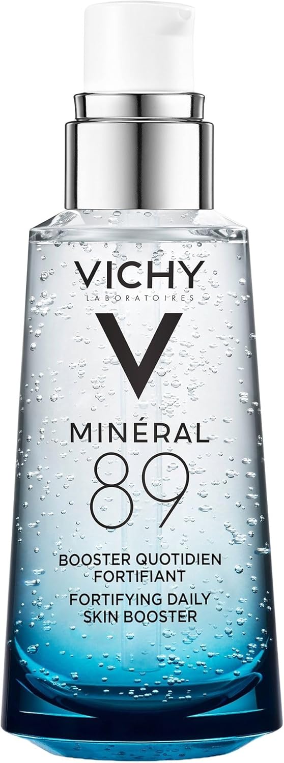 Vichy Hydrating Hyaluronic Acid Serum, Mineral 89 Daily Face Serum Skin Booster with Natural Origin Hyaluronic Acid, Hydrates and Strengthens Sensitive Skin, Recommended by Dermatologists