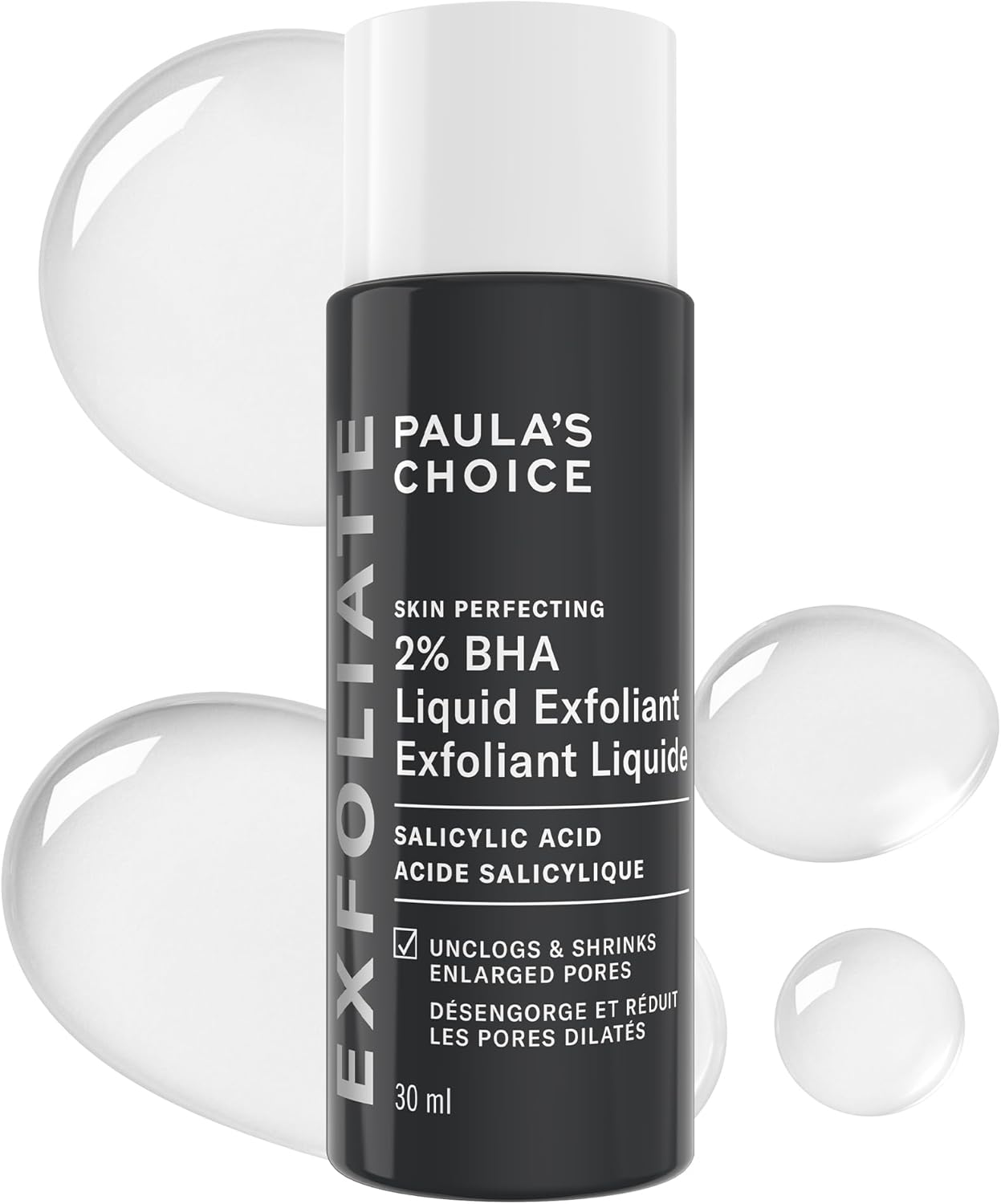 SKIN PERFECTING 2% BHA Liquid Salicylic Acid Exfoliant, Daily Facial Exfoliator for Enlarged Pores, Wrinkles & Fine Lines, Fragrance-Free, Travel Size - 30 ml