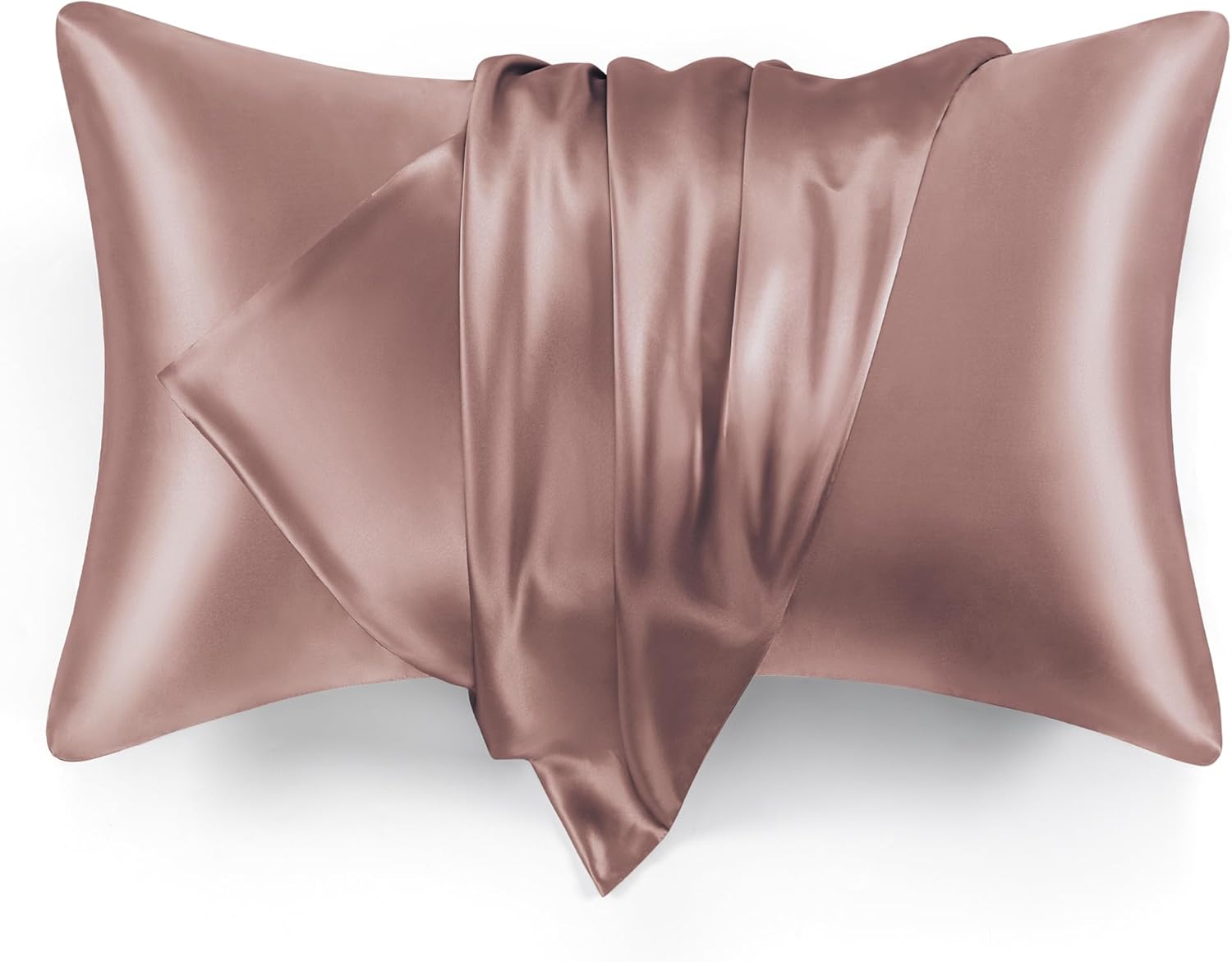 Love's cabin Silk Satin Pillowcase for Hair and Skin (Burlwood, 20x30 inches) Slip Pillow Cases Queen Size Set of 2 - Satin Cooling Pillow Covers with Envelope Closure