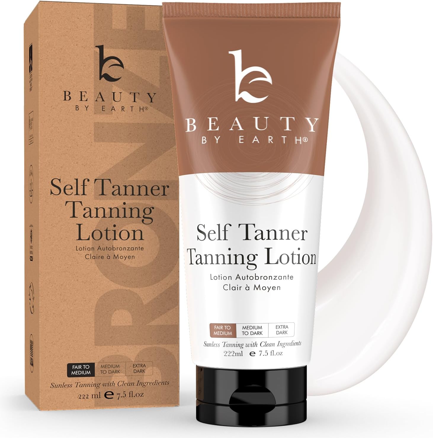 Self Tanner Tanning Lotion - Made with Natural & Organic Ingredients, Sunless Tanning Lotion for Body, Perfect Self Tan for Women & Men for a Natural Looking Glow, Fair to Medium