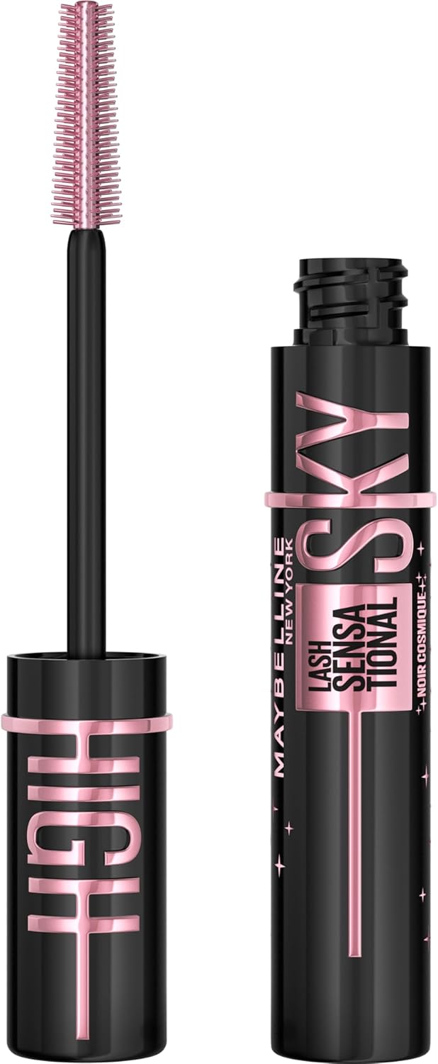New York Lash Sensational Sky High Washable Eyelash Mascara Makeup, Volumizing, Lengthening, Defining, Curling, Multiplying, Buildable Formula, Intense Black, 7.2 ml