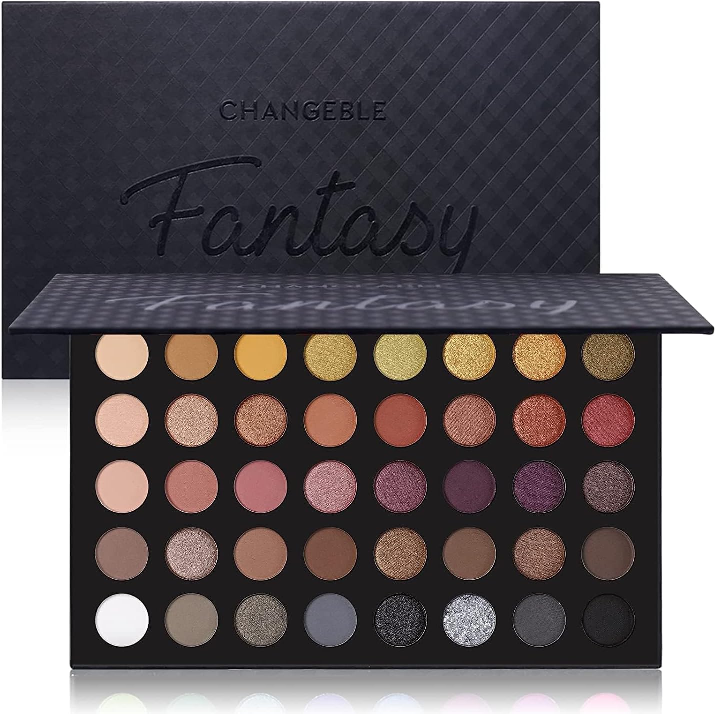 Professional Neutral Eyeshadow Makeup Palette, 40 Pigmented Matte Shimmer Warm Eye Shadows, Naked Nudes Rose Gold Smoky Brown Pressed Powder Pallet Make Up Kit