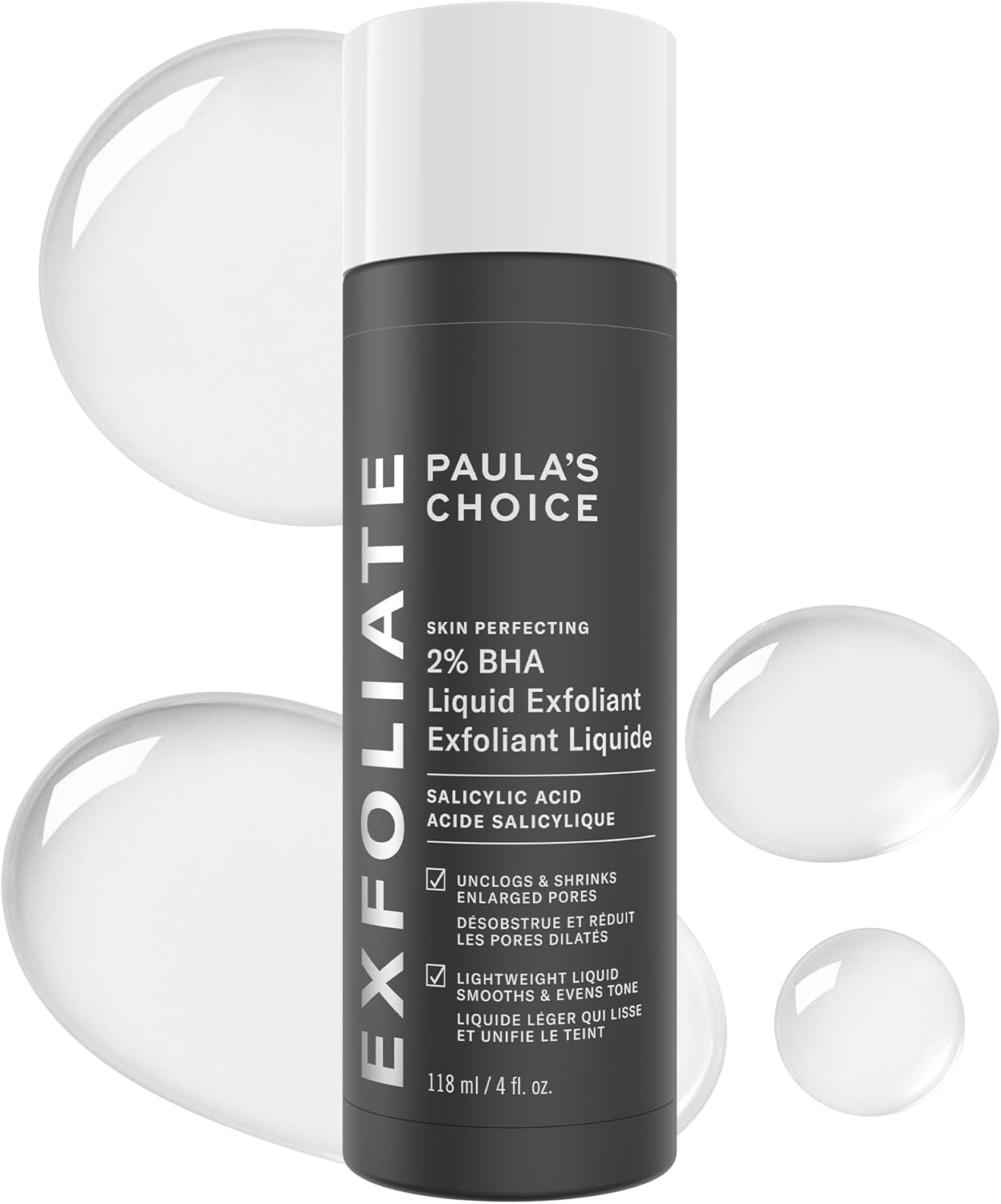 SKIN PERFECTING 2% BHA Liquid Salicylic Acid Exfoliant, Daily Facial Exfoliator for Enlarged Pores, Wrinkles & Fine Lines, Fragrance-Free, Full Size - 118 ml