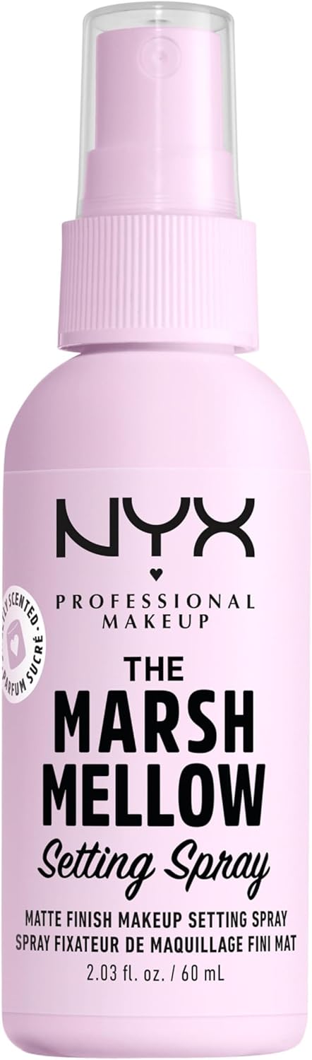 NYX Professional Makeup Marshmellow Matte Setting Spray, With MARSHMELLOW ROOT, 10-in-1 Makeup Extending Benefits, 16H wear, Smoothes, Reduces Shine, Minimizes pores, Smudge-resistant, Vegan formula
