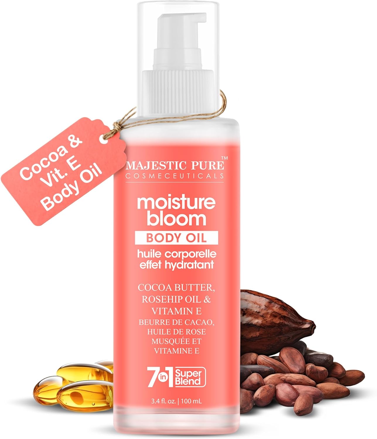Moisture Bloom Body Oil | 100% Pure & Natural | Repair Dry, Damaged Skin | Moisturizing Skin | Deep Moisturizing Formula | 3.4 Fl Oz