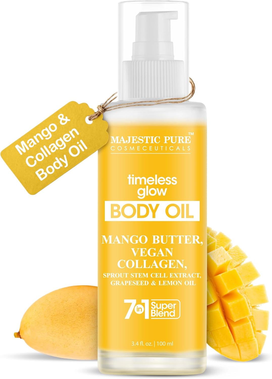 Timeless Glow Body Oil | 100% Pure & Natural | Repair Dry, Damaged Skin | Moisturizing Skin | Deep Moisturizing Formula | 3.4 Fl Oz