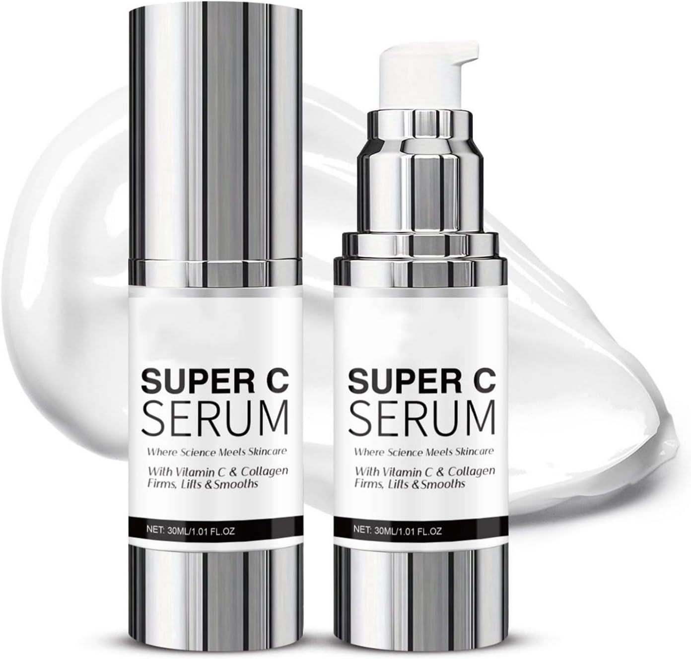 Vitamin C Serum for Mature Skin, Anti Aging Serum for Dark Spots, Fine Lines, Wrinkles, Deep Hydration Facial Serum for Smooth, Moisturized Skin, Skincare for Women & Men (30ml)