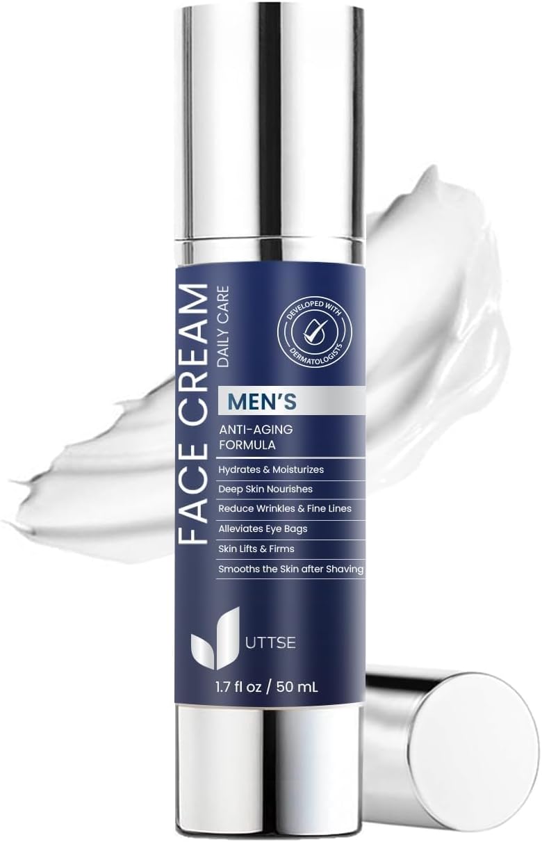 6-in-1 Face Moisturizer for Men: Anti Aging & Wrinkle Cream with Niacinamide, Hyaluronic Acid, Vitamins E